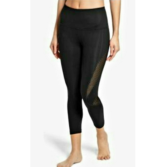 Zella Pants - Zella Mesh Crop Leggings Black ⚫ Medium